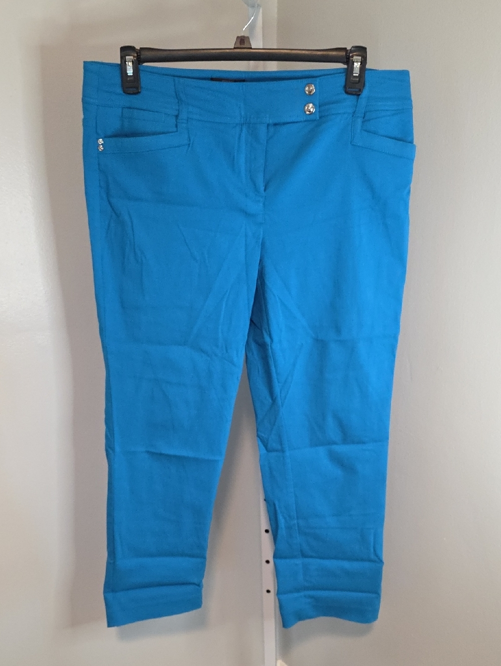 New York & Co. Stretch Crop Length Blue Pant / Size 14